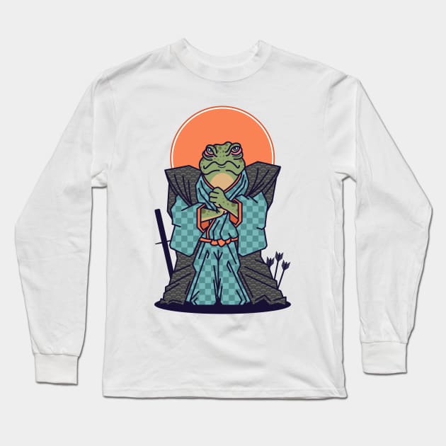 Samurai Frog Long Sleeve T-Shirt by Never Not Tired Club